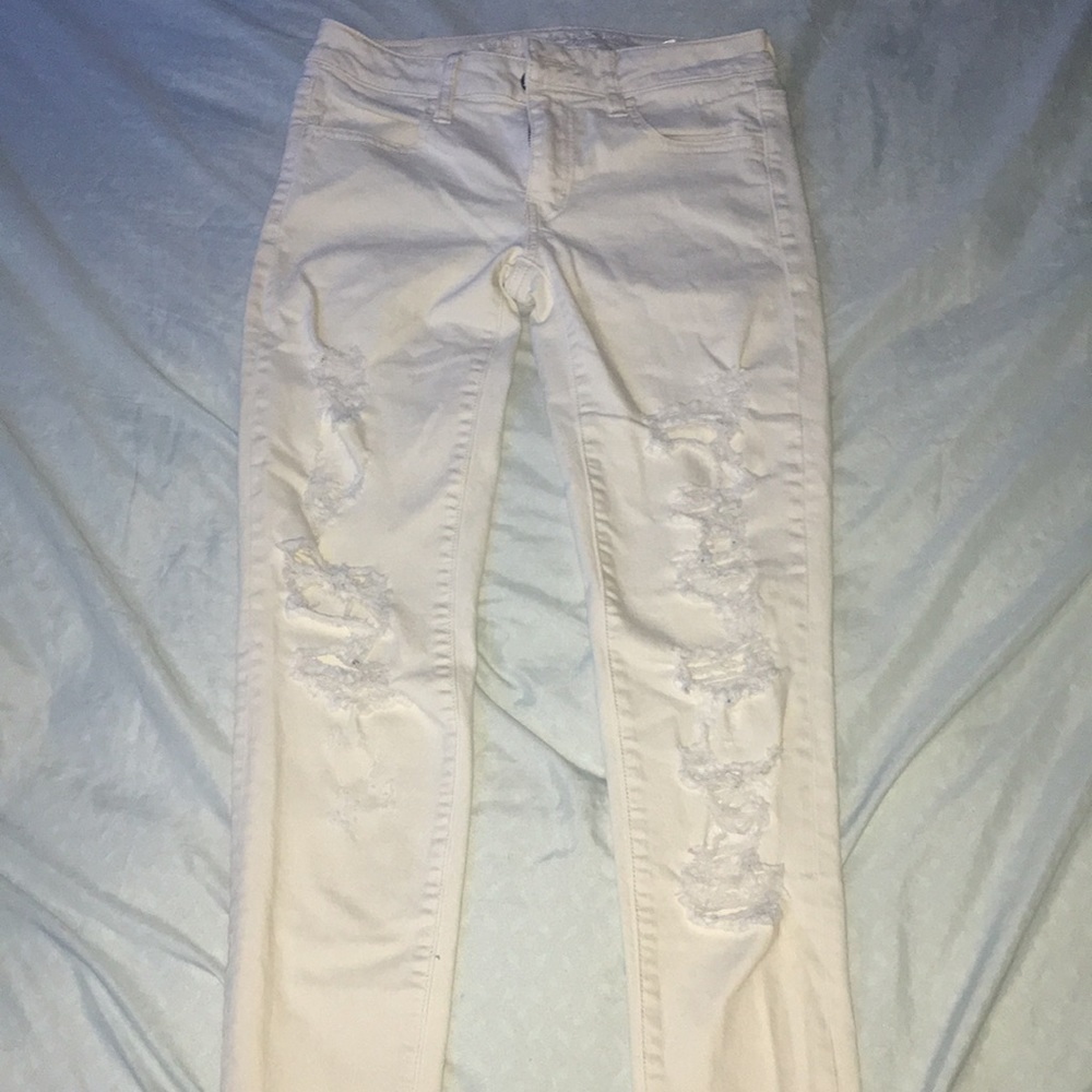 off white ripped jeans